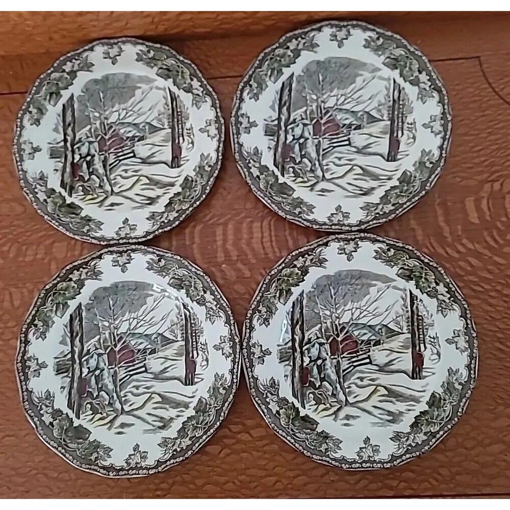 Set 4 Johnson Brothers Friendly Village Bread Plates Sugar Maples 6"
